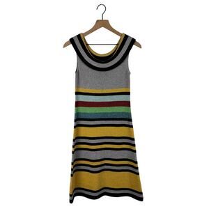 L.A.M.B. Y2k gwen stefani wool metalic off the shoulder knit dress small
